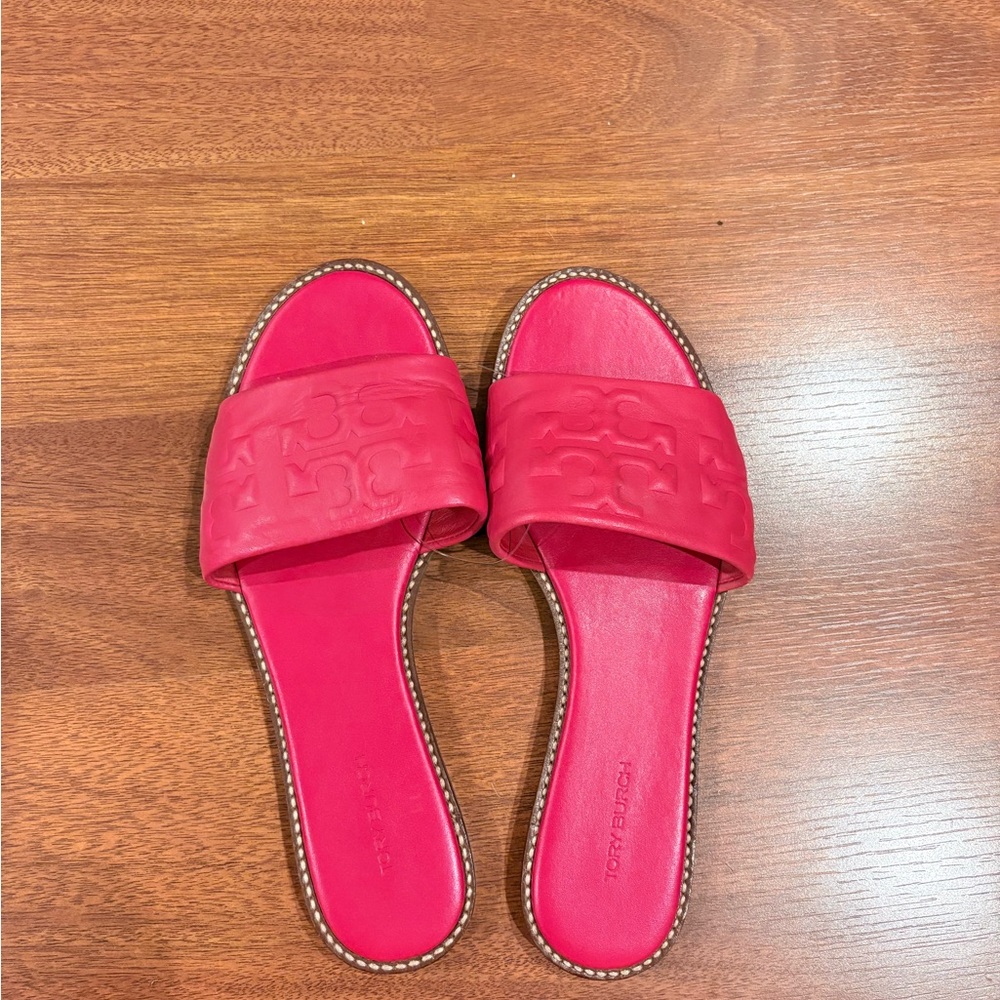 Tory Burch Women's Everly Red Slide Sandals 7.5